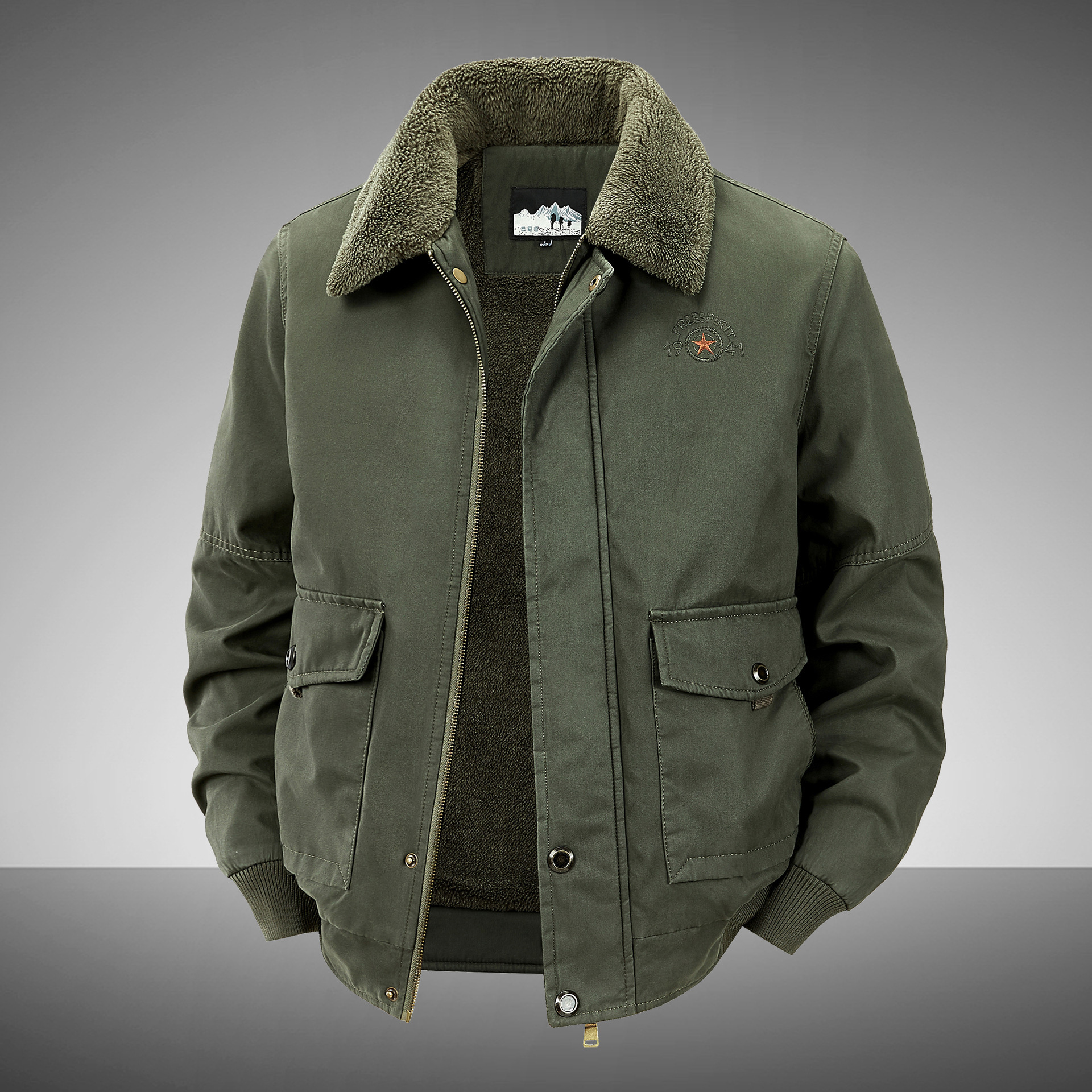Mens Warm Casual Cotton-padded Coat - Image 5