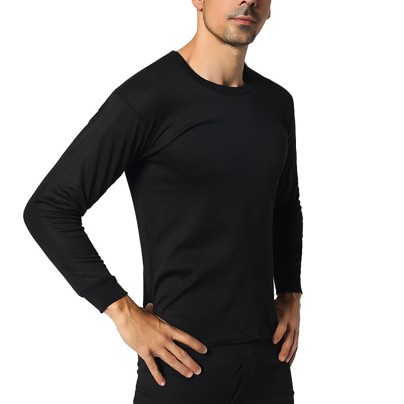 Thermal Underwear Suit Men's Round Neck Polyester Thin Autumn Clothes Winter - Image 3