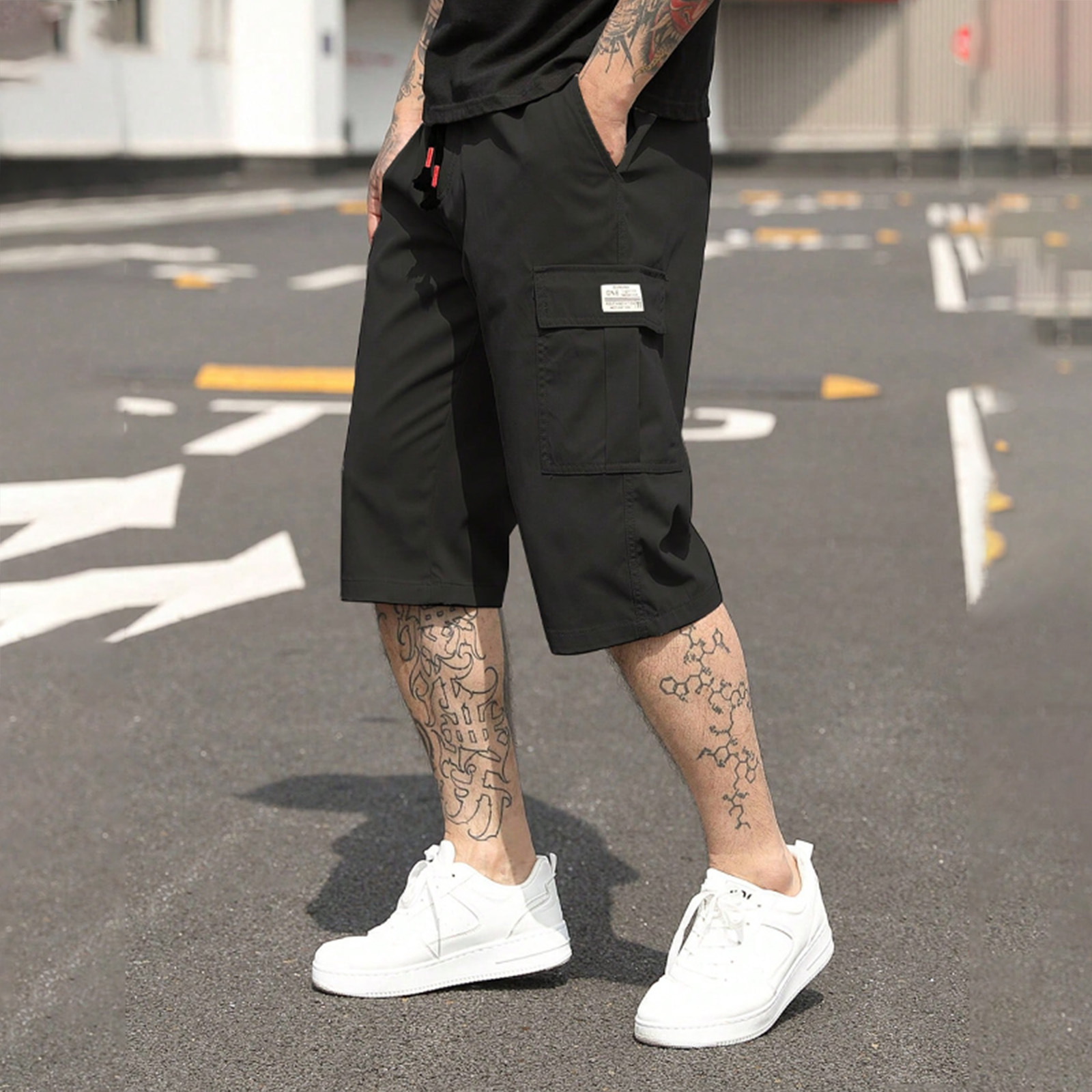 New Summer Thin American-Style Minimalist Casual Mens Cropped Trousers - Image 2