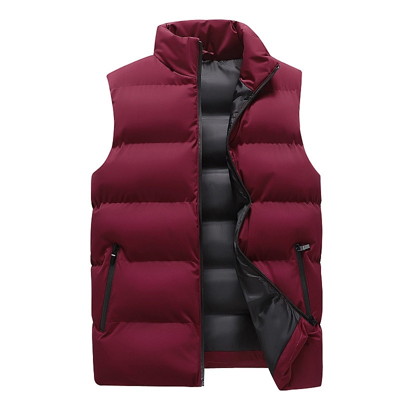 Winter Men's Sleeveless Cotton-padded Vest With A Stand-up Collar - Image 6