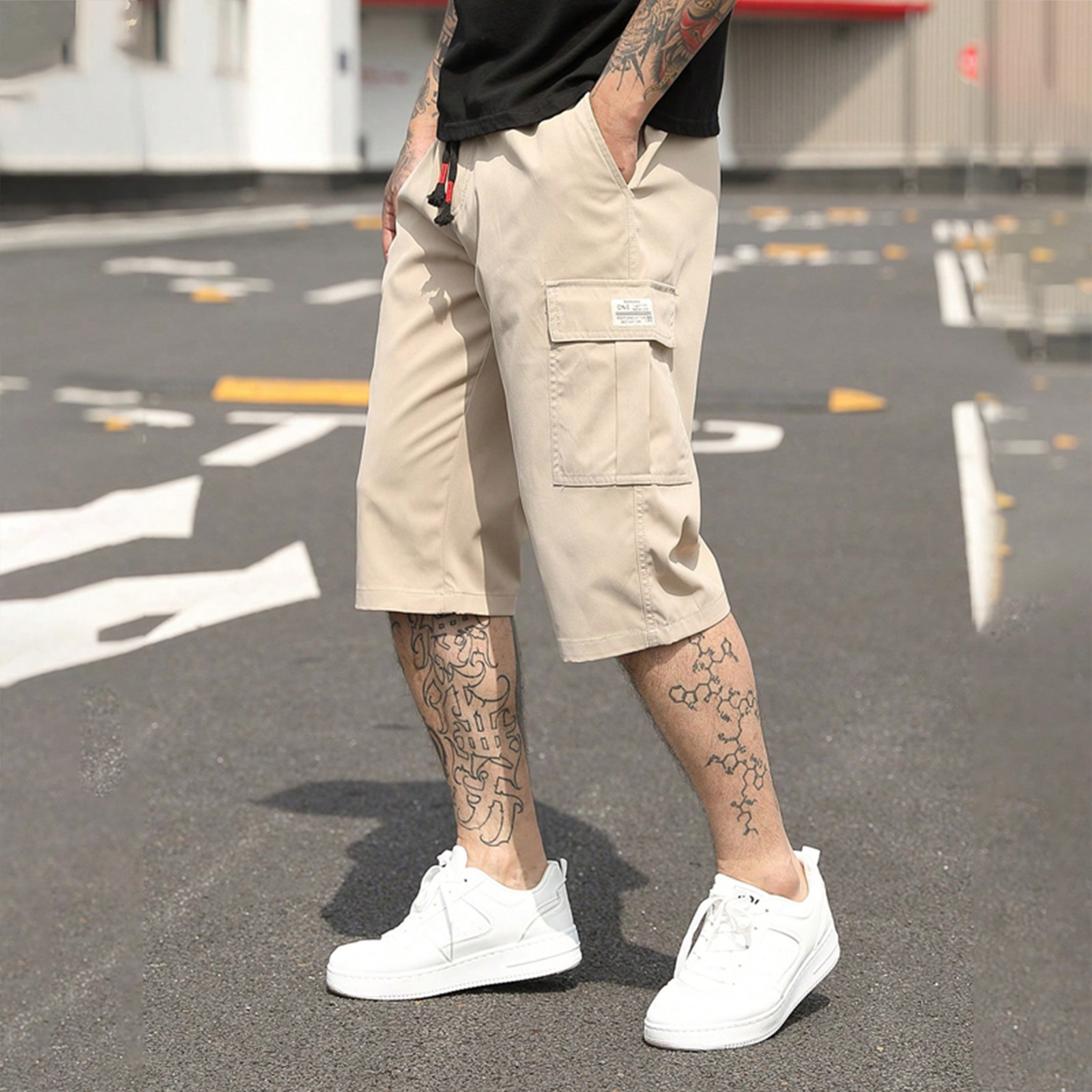 New Summer Thin American-Style Minimalist Casual Mens Cropped Trousers - Image 4