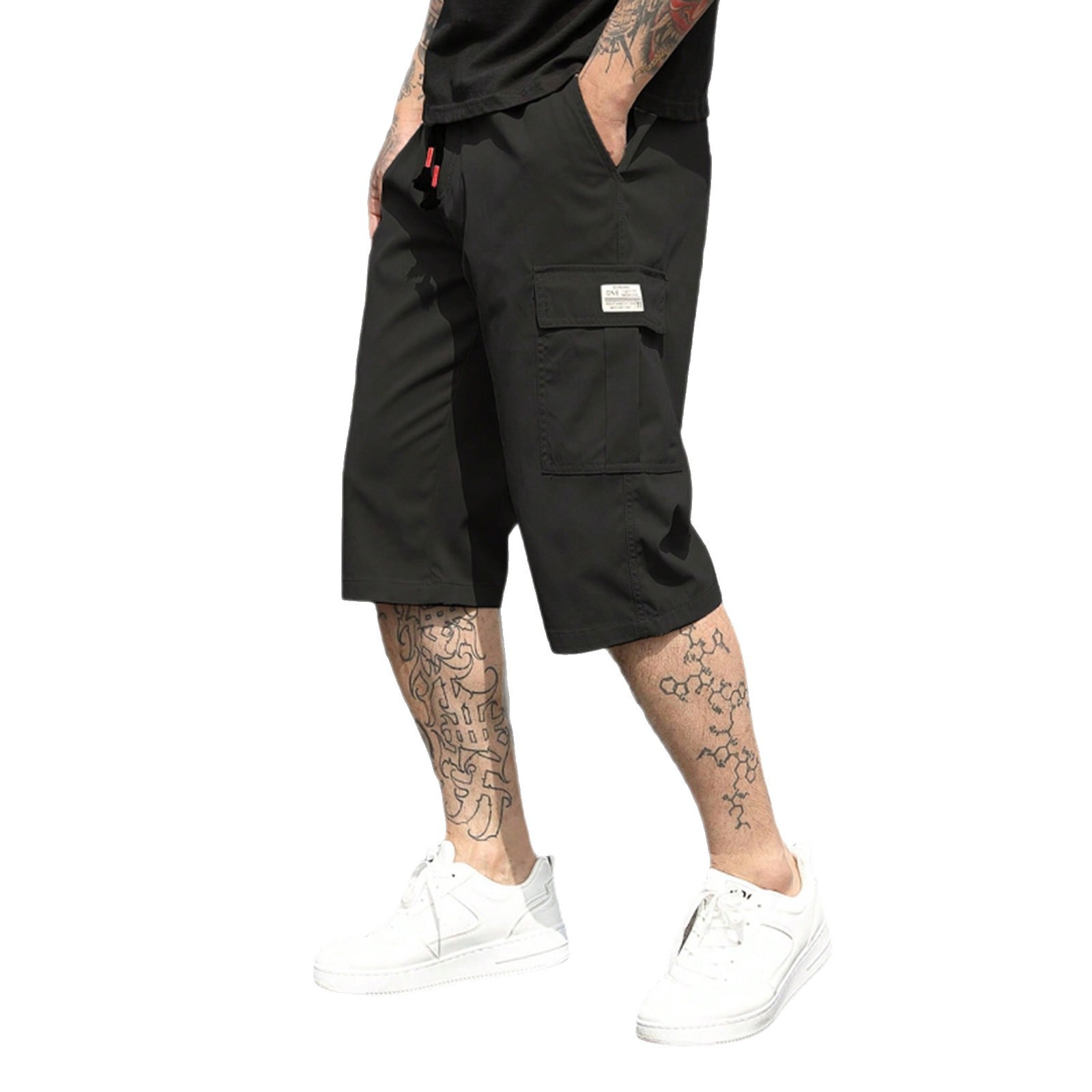 New Summer Thin American-Style Minimalist Casual Mens Cropped Trousers - Image 3