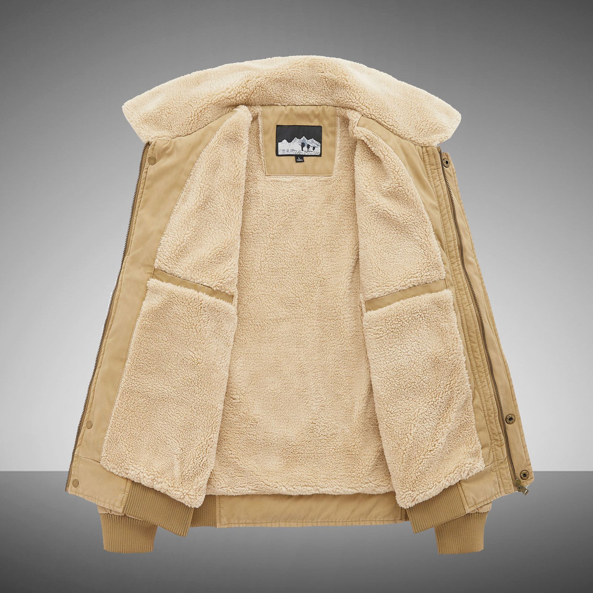 Mens Warm Casual Cotton-padded Coat - Image 4