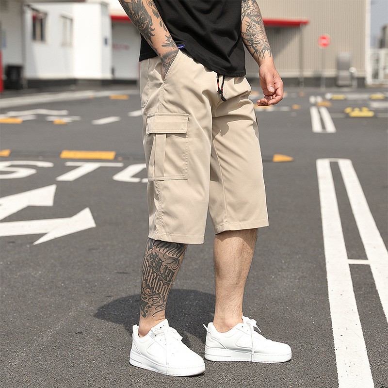New Summer Thin American-Style Minimalist Casual Mens Cropped Trousers - Image 5