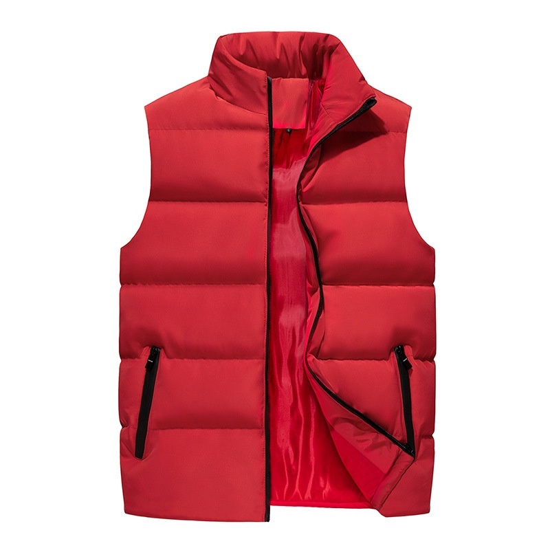 Winter Men's Sleeveless Cotton-padded Vest With A Stand-up Collar - Image 5