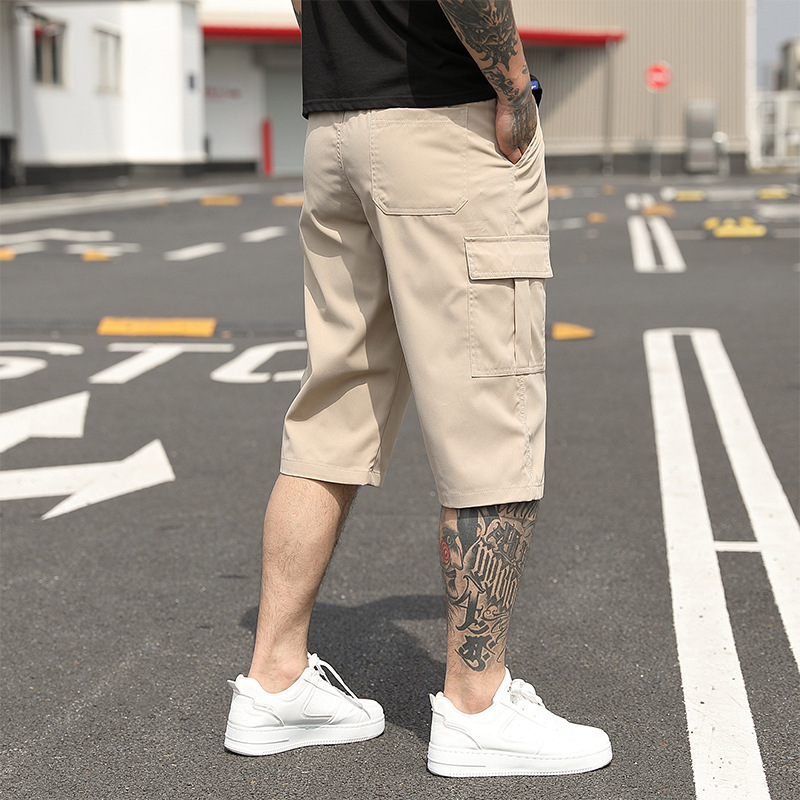 New Summer Thin American-Style Minimalist Casual Mens Cropped Trousers - Image 6