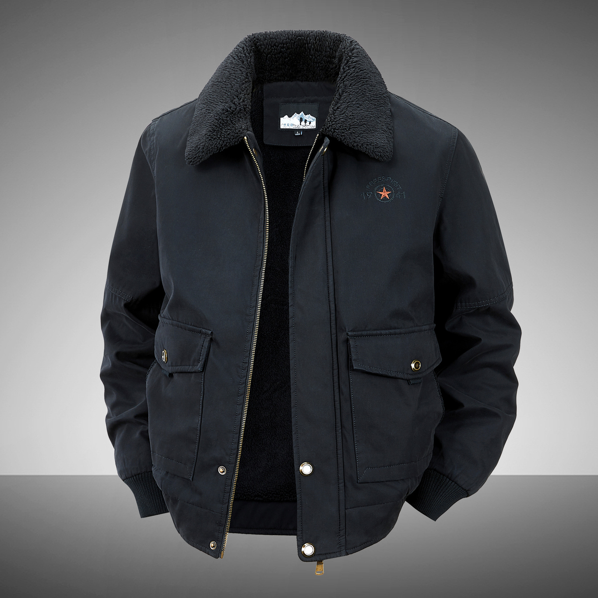 Mens Warm Casual Cotton-padded Coat - Image 3