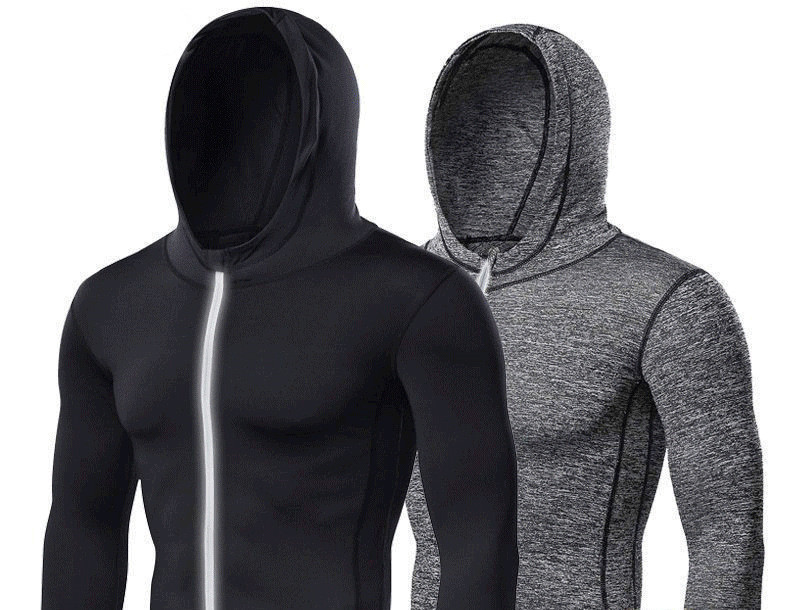 Fall Winter Men's Sports Tight Jacket Casual Hoodie
