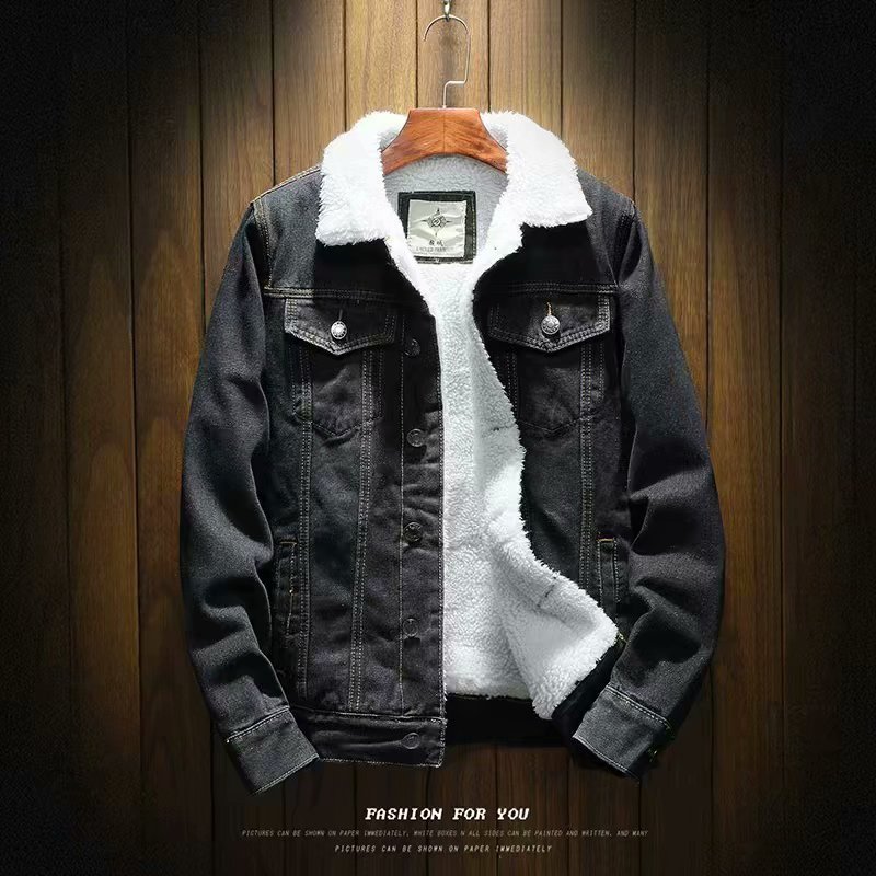 Men's winter denim cotton jacket - Image 3