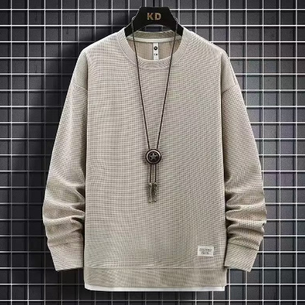Waffle Casual Sports Round Neck Sweater - Image 7