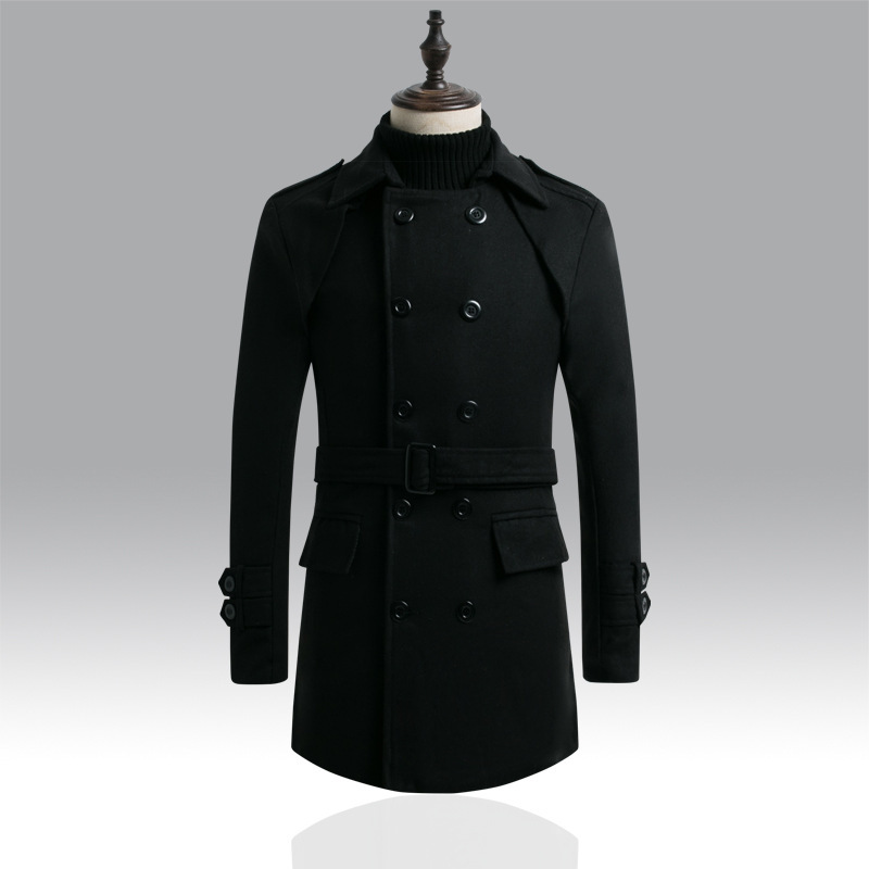 Autumn And Winter Foreign Trade New Men's Woolen Trench Coat - Image 6