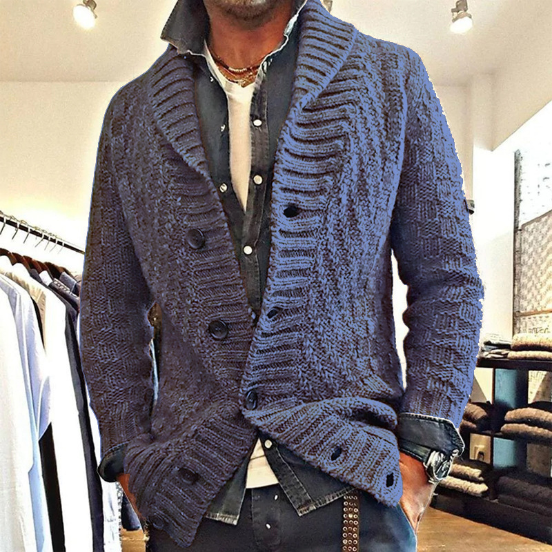 Thickened Long-Sleeved Slim Brown Lapel Cardigan Jacket - Image 2