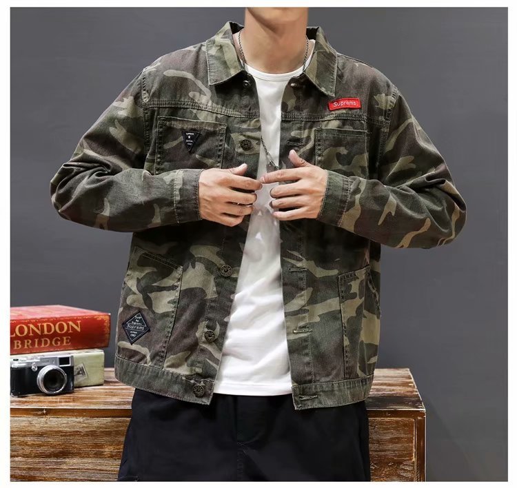 Men's Fashion Camouflage Polo Collar Jacket - Image 3