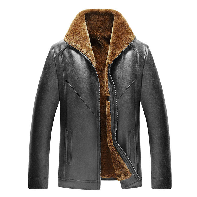 Casual stand collar Pu jacket - Image 4