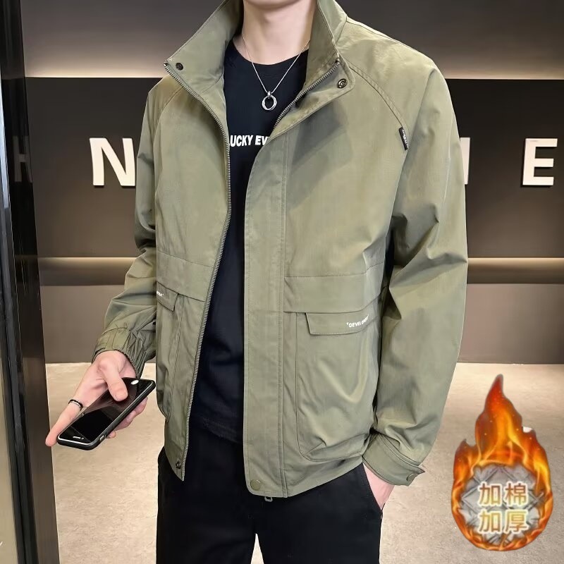 Mens Versatile Casual Jacket A Stylish And Handsome Stand-collar Jacket - Image 6