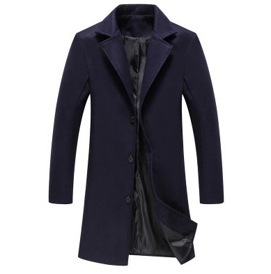 Autumn And Winter New Mens Solid Color Casual Business Woolen Coats - Image 5