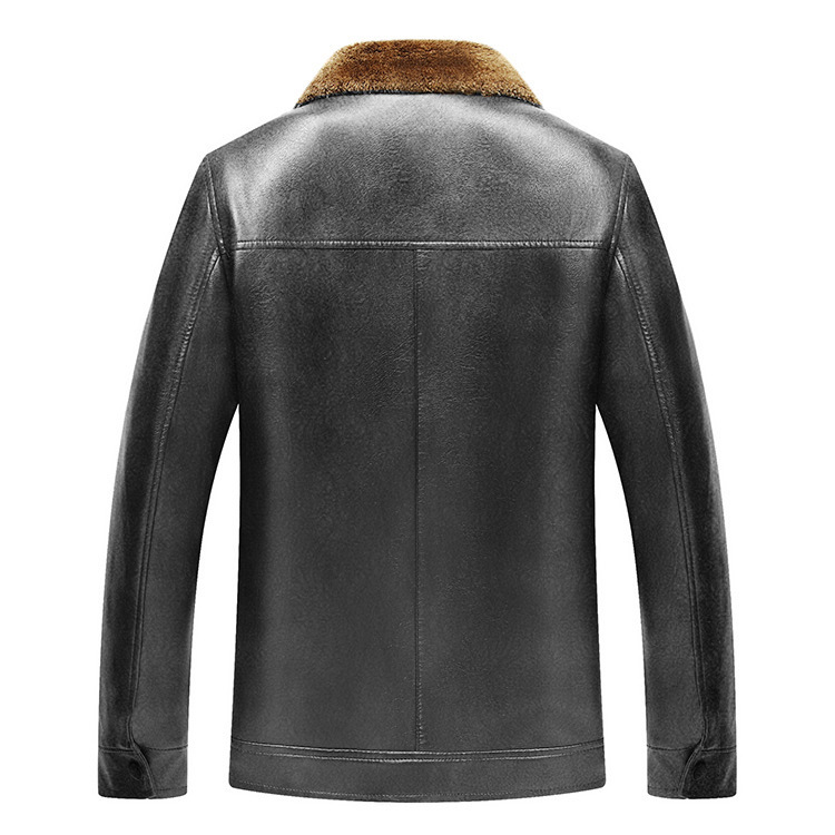 Casual stand collar Pu jacket - Image 3