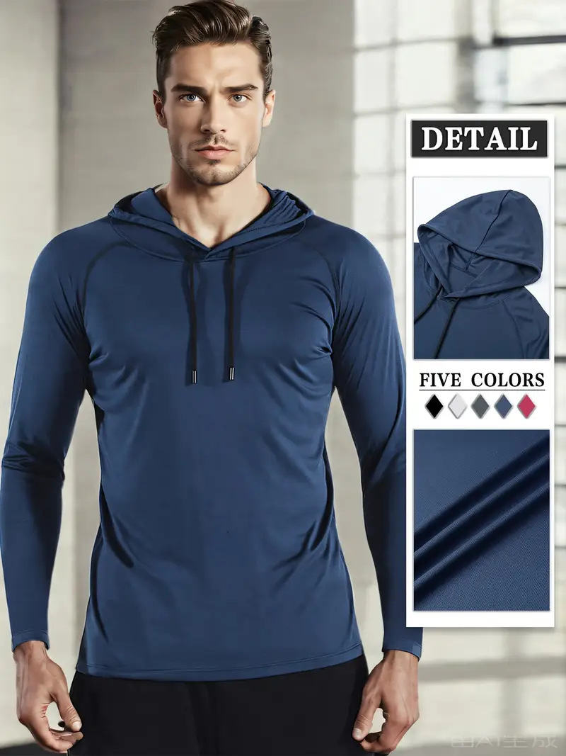 Moisture-wicking Quick-drying Fitness Apparel Long-sleeve Hooded Tophoodie - Image 6