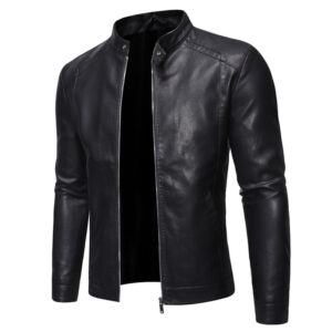 Youth Korean Slim Casual Men's Leather Jacket