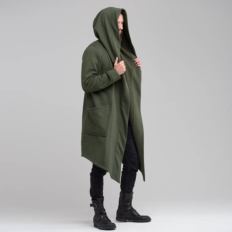 European and American long hooded cardigan coat - Image 4