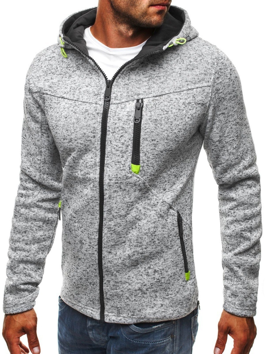 Men's Sports And Leisure Jacquard Sweater Fleece Cardigan - Image 3