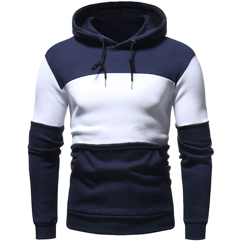 Men's Clothing Splicing Collision Color Large Size Hoodie