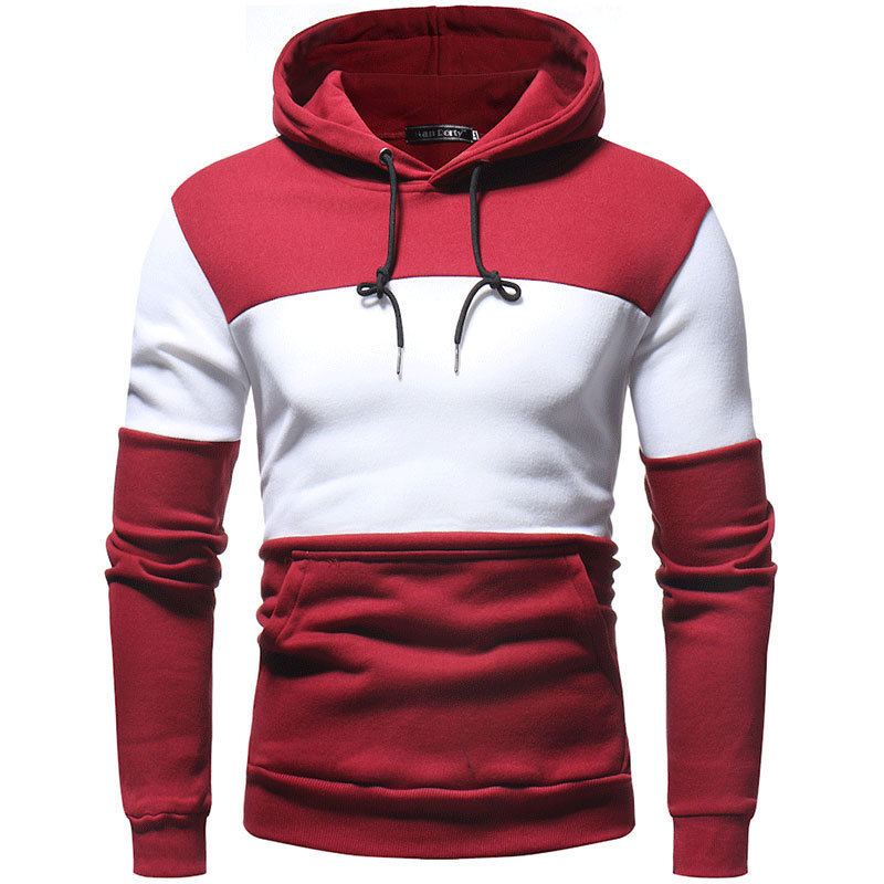 Men's Clothing Splicing Collision Color Large Size Hoodie - Image 5