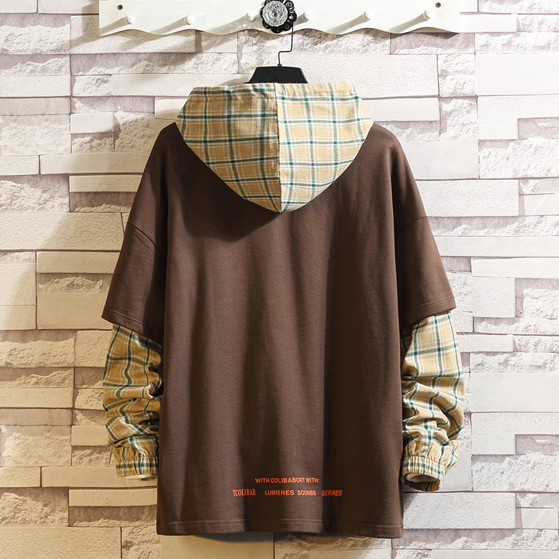 Fake Two-Piece Hooded Sweater Youth Plus Size Loose Top - Image 2