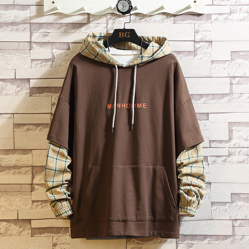 Fake Two-Piece Hooded Sweater Youth Plus Size Loose Top - Image 4