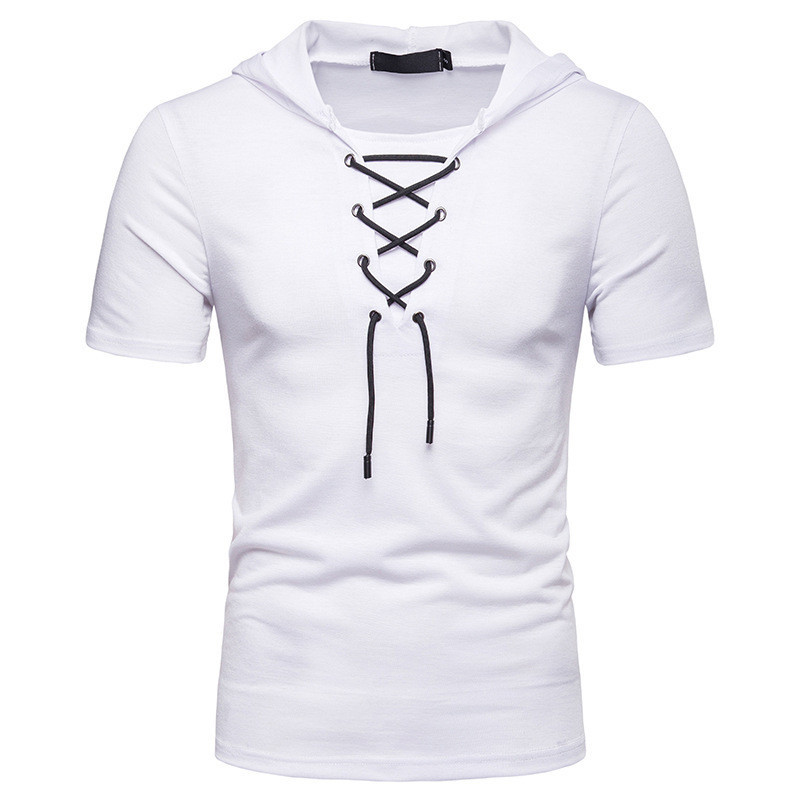 Men's Short-sleeved T-shirt With Hood and Loose Fit - Image 6
