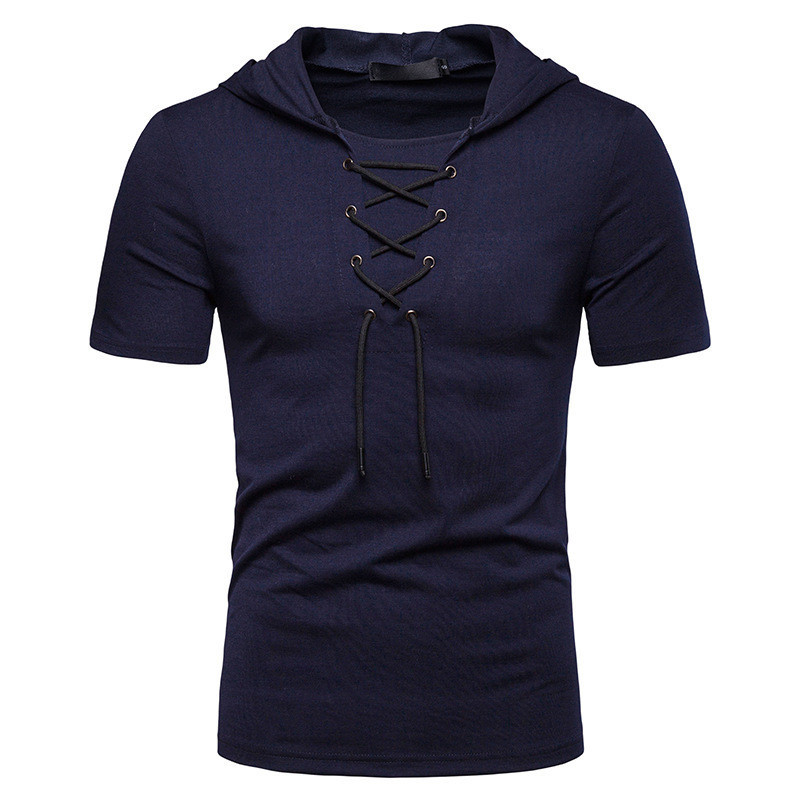Men's Short-sleeved T-shirt With Hood and Loose Fit - Image 4
