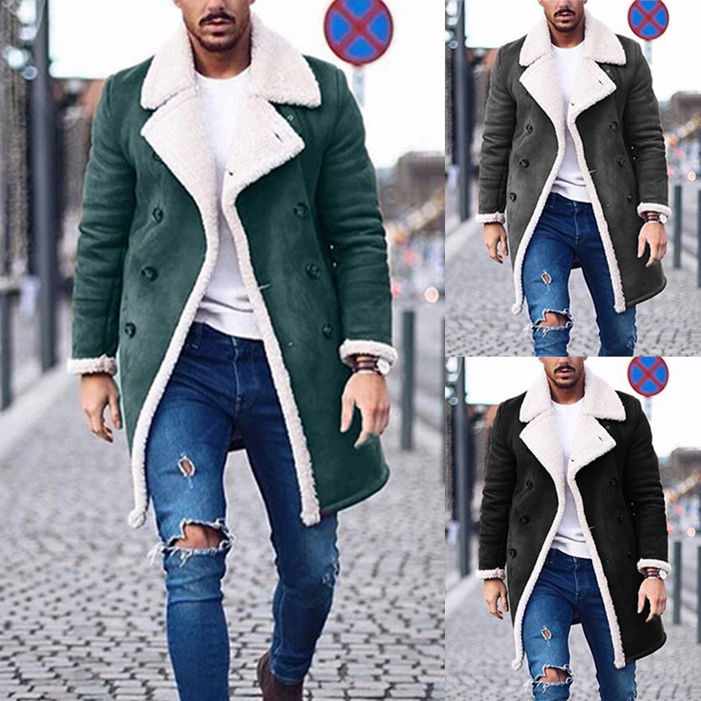 Men's Warm Coat With Fleece Composite Suede - Image 3