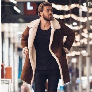 Men's Warm Coat With Fleece Composite Suede