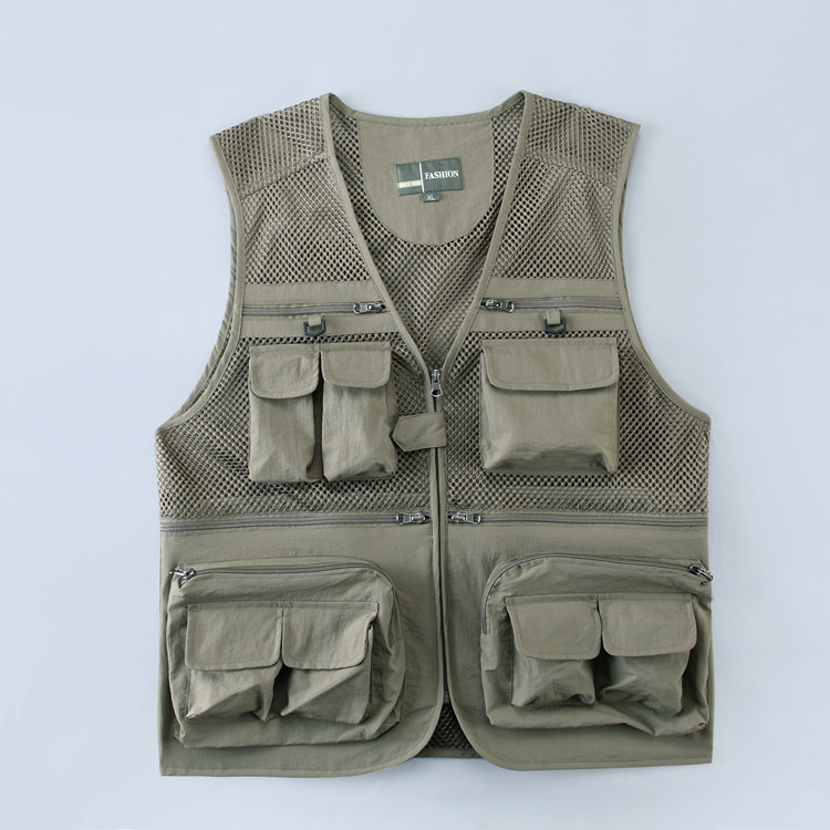 Xia Middle-Aged And Elderly Men'S Mesh Vest Fishing Photographer'S Vest Vest Multi-Pocket Waistcoat - Image 5