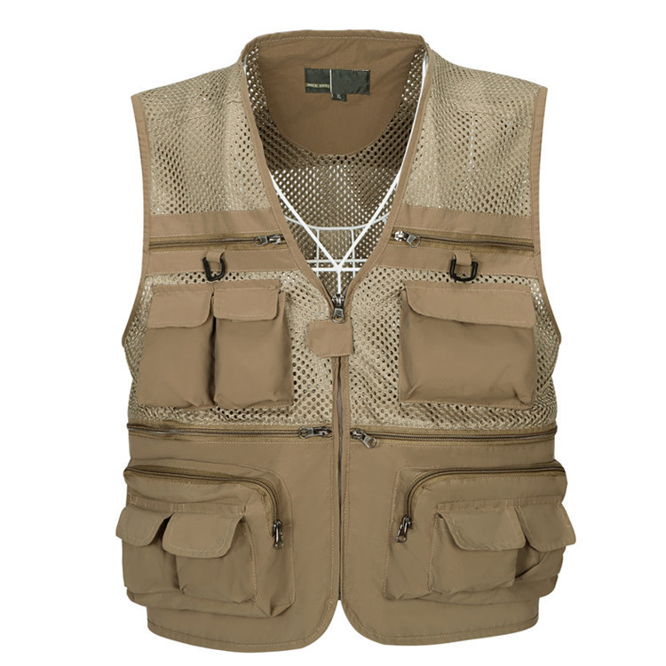 Xia Middle-Aged And Elderly Men'S Mesh Vest Fishing Photographer'S Vest Vest Multi-Pocket Waistcoat - Image 3