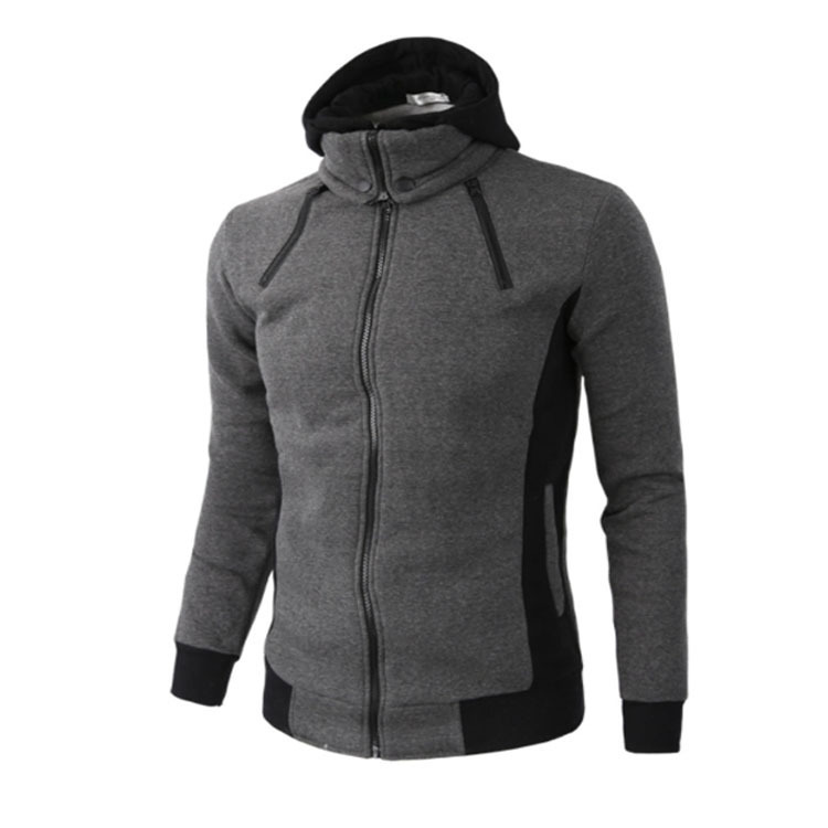 Hoodie Double Zipper Jacket Cardigan Casual Sports Men's Clothing - Image 2