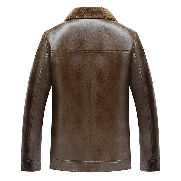 Casual stand collar Pu jacket - Image 6