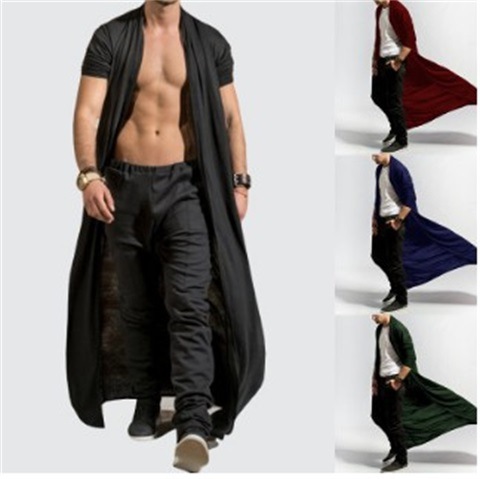 Slim Long Trench Coat Casual Fashion Solid Color Men'S Top