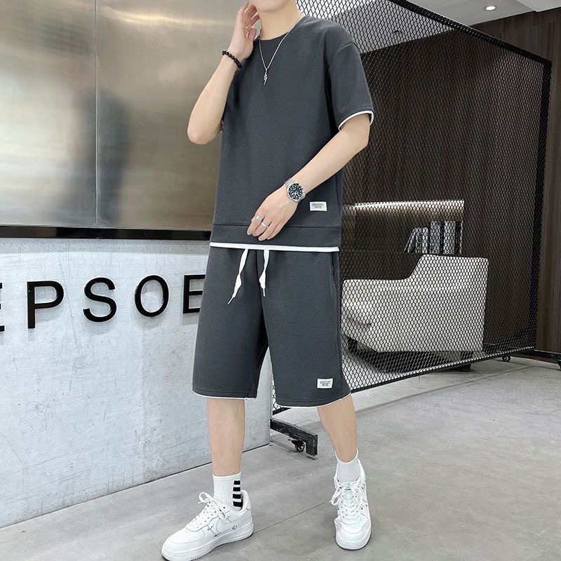 Waffle Sports Suit Men's Top And Shorts Two-piece Set - Image 9