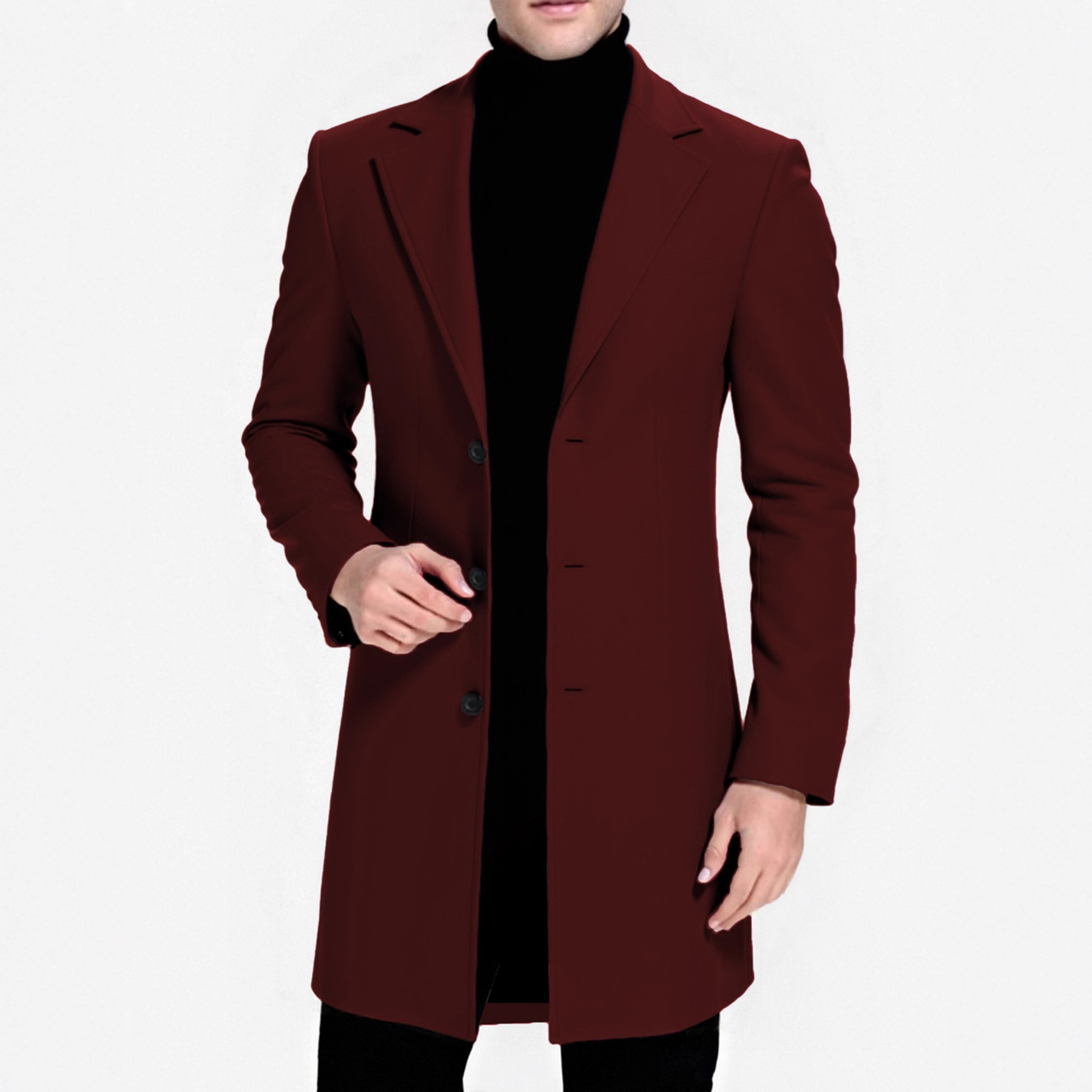 Everyday Commuter Style Lightweight Wrinkle-resistant No-iron Mid-length Trench Coat - Image 7