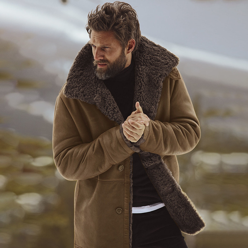 Warm mid-length men's coat - Image 2