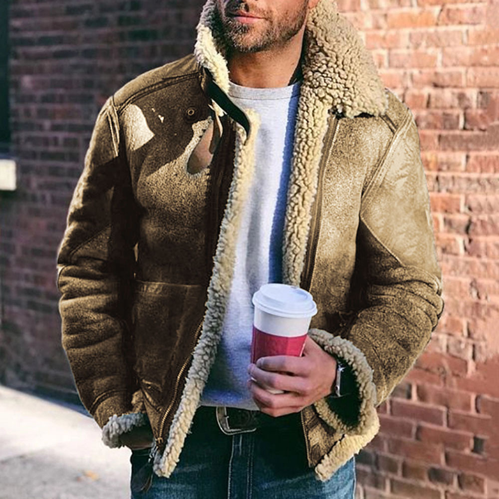 Men's faux leather velvet jacket - Image 5