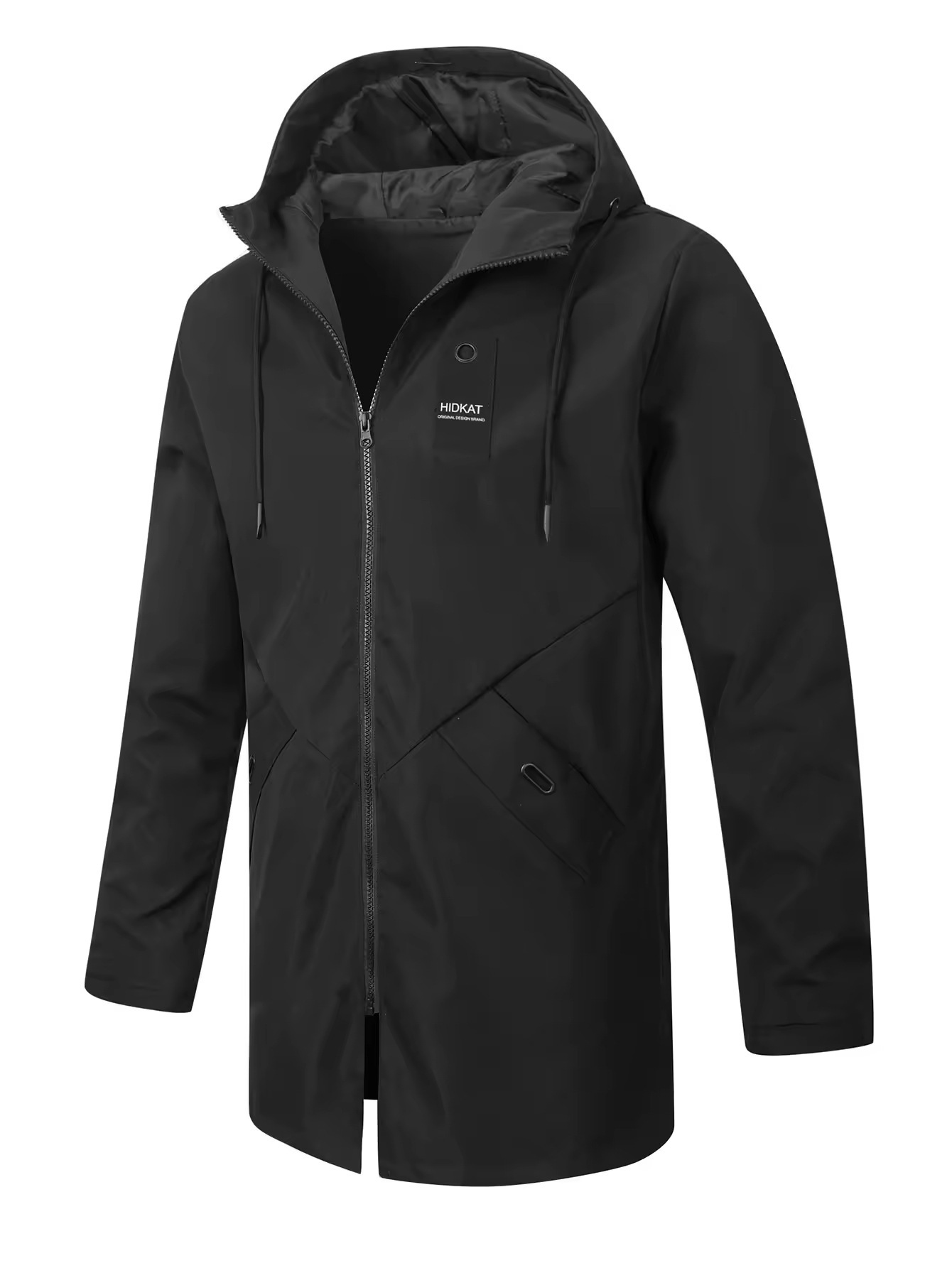Mid-length Men's Hooded Casual Workwear Shell Jacket Windproof Jacket - Image 5