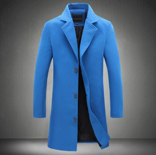Autumn And Winter New Mens Solid Color Casual Business Woolen Coats - Image 10