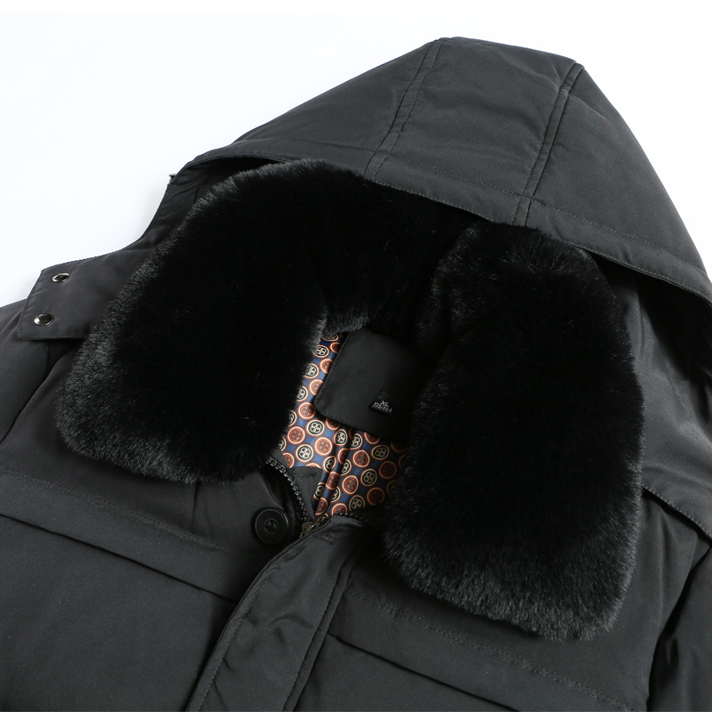 Men's mid-length fur collar down jacket - Image 3