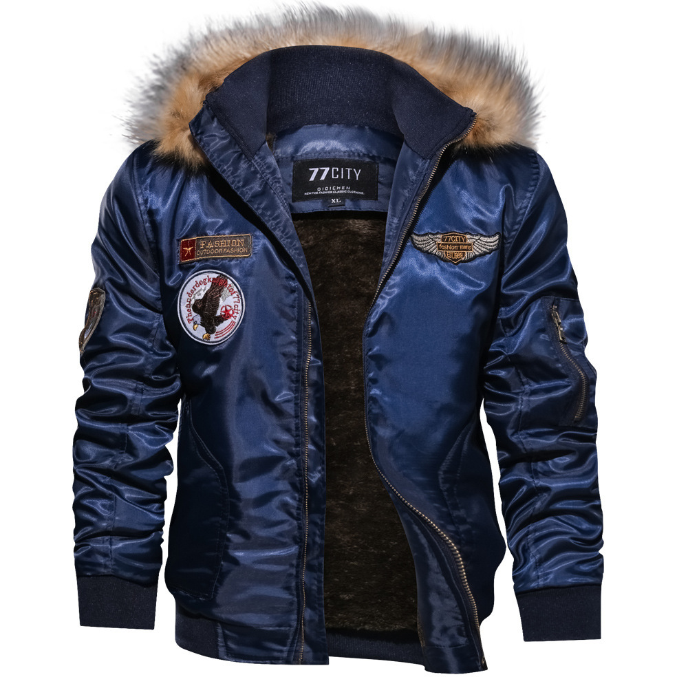 Men's Winter Flight Jacket Thickened Cotton Coat Air Force - Image 3