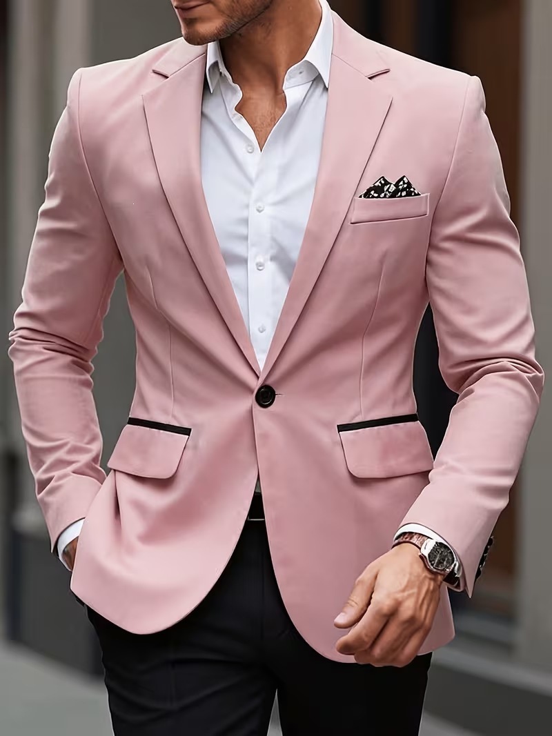 European-size Youth Business-Casual Color-Block Suit - Image 2