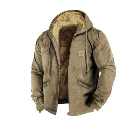 3D Printed Hood Lining Cotton-padded Jacket - Image 4