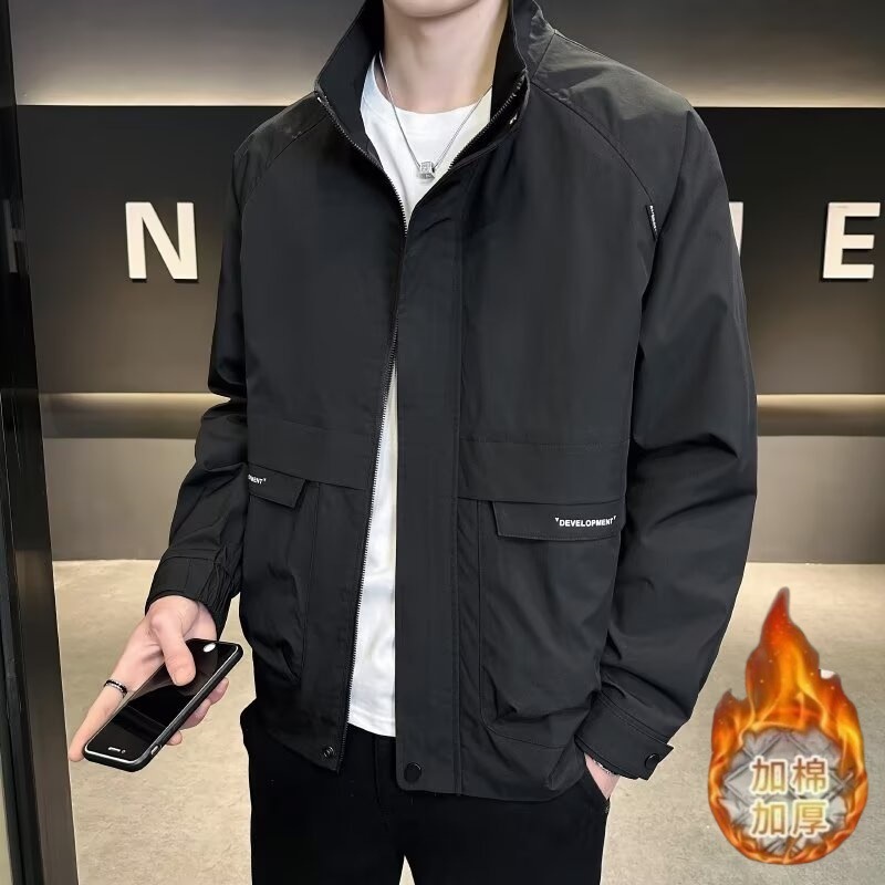 Mens Versatile Casual Jacket A Stylish And Handsome Stand-collar Jacket - Image 3