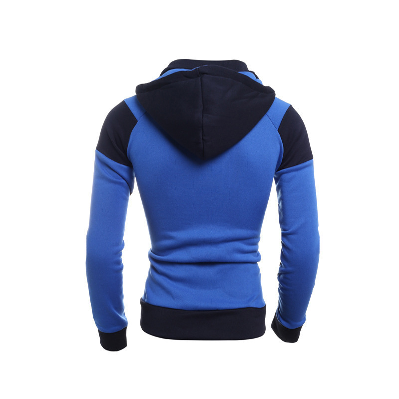 New Double Zipper Hoodie Men's Hoodie Stitched Zipper Jacket - Image 5